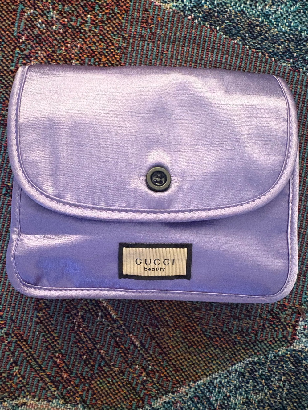 Gucci Beauty Lavender Satin Cosmetic Pouch with Mini Gucci Bloom Perfume and Etc